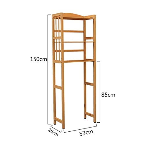 3 Tier Bamboo Over-The-Toilet Rack, Freestanding Washing Machine Organizer Stand, Space Saver Easy to Assemble Bathroom Shelf,for Kitchen,Laundry Room