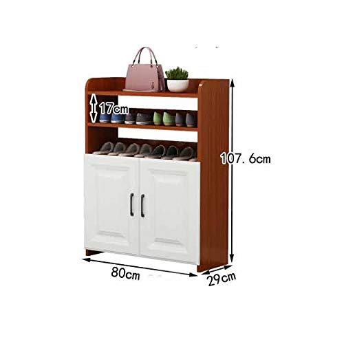 Shoe Rack Shelf Console Cabinet Simple Multi-Layer Large Capacity Shoe Cabinet Storage Cabinet Wooden Shoes (Color : 3-Pack) (Argento)