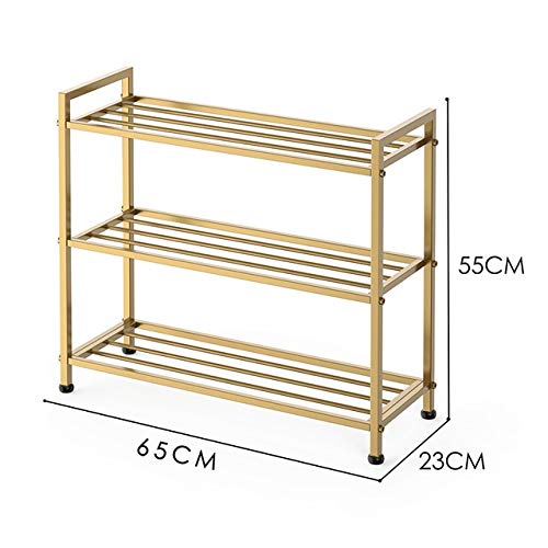 Simple Shoe Rack Into The Door Simple Iron Slippers to Collect The Shelf Rack Home Multi-Layer Shoes Shelf Shoe Cabinet (Size : Three Floors) ()
