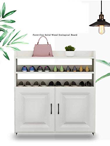 Shoe Rack Shelf Console Cabinet Simple Multi-Layer Large Capacity Shoe Cabinet Storage Cabinet Wooden Shoes (Color : 3-Pack) (Argento)
