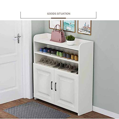 Shoe Rack Shelf Console Cabinet Simple Multi-Layer Large Capacity Shoe Cabinet Storage Cabinet Wooden Shoes (Color : 3-Pack) (Argento)