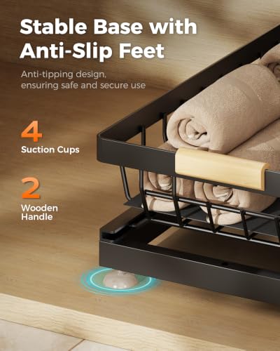 Sevenblue 2 Packs Under Sink Organizer, Height Adjustable 2 Tier Under Kitchen Sink Organizer, Multi-Purpose Storage Shelf for Kitchen Bathroom Cabinet