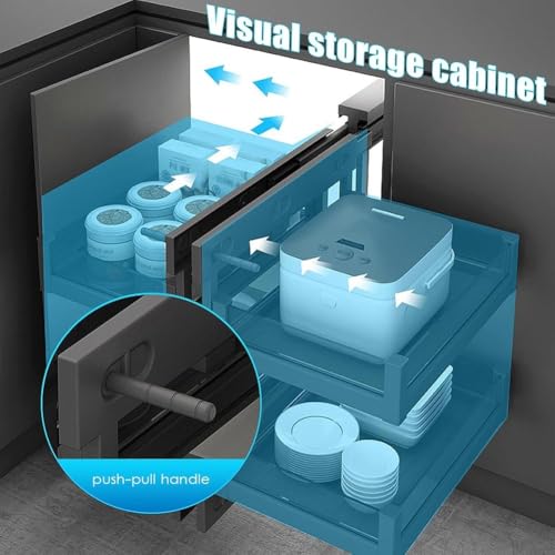 Pull Out Blind Corner Cabinet nizer - Extendable Sliding Drawer Storage Rack for Kitchen, Dish Rack Corner Optimizer for Left/Right Handed Use