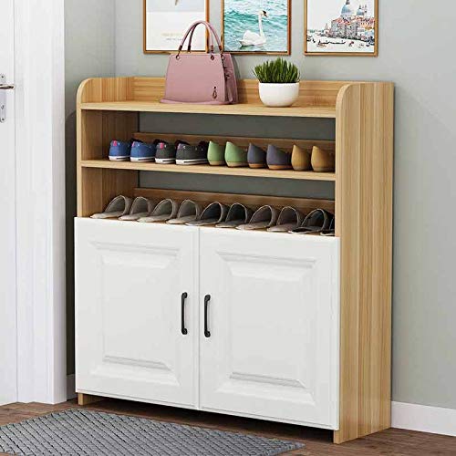 Shoe Rack Shelf Console Cabinet Simple Multi-Layer Large Capacity Shoe Cabinet Storage Cabinet Wooden Shoes (Color : 3-Pack) (Argento)