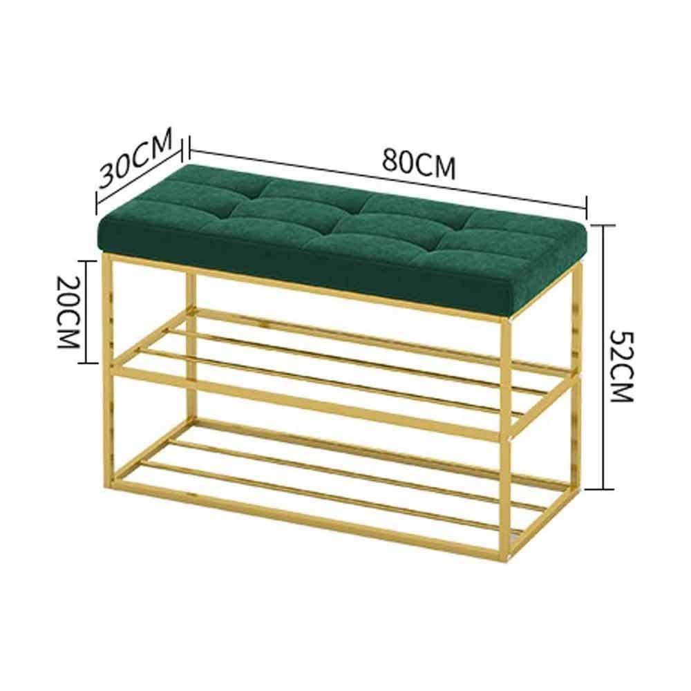 Shoe Rack Shoe Bench Shoe Shoe 3 Layer Tissue Storage Station to The Inlet of The Metal Frame of The Seat Cushion Foam for Living Corridors (Color : Argento) (Argento)