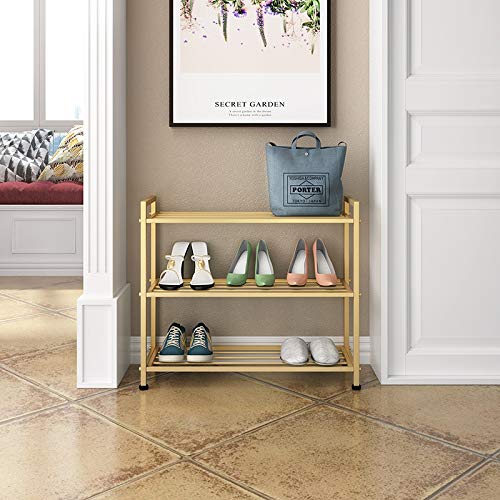 Simple Shoe Rack Into The Door Simple Iron Slippers to Collect The Shelf Rack Home Multi-Layer Shoes Shelf Shoe Cabinet (Size : Three Floors) ()