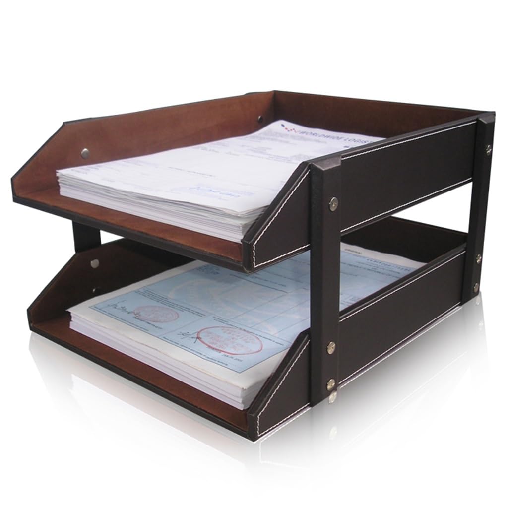 GFHSKRPL Large Office Desk Organizer Set Pen Holder Rectangle Tissue Box File Rack Document Tray Memo Case Ashtray