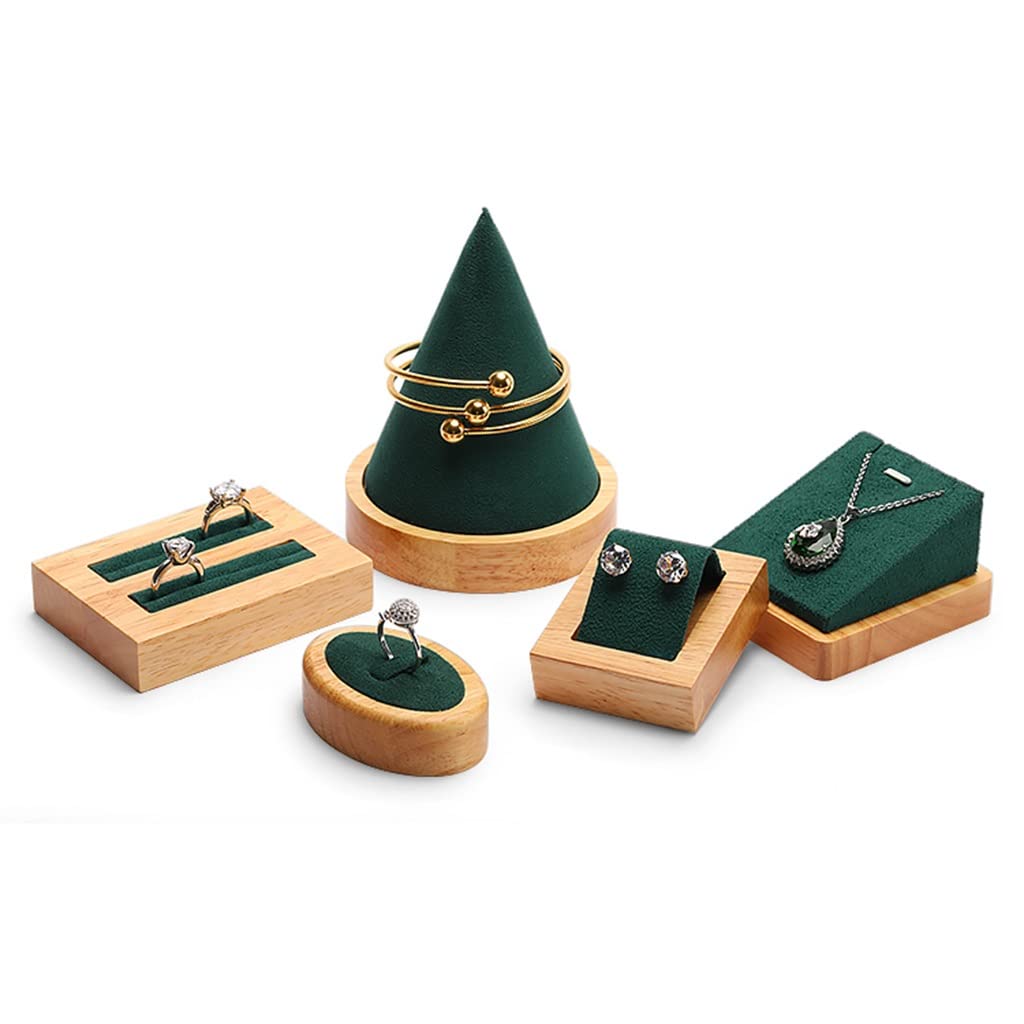 Round Rotating Earring Rack, 13 pcs Stackable Jewelry Organizer Trays,Velvet Jewelry Display Trays, Storage for Ring Necklace Bracelet Bracelet