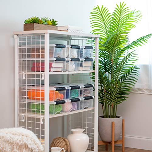 IRIS USA Stackable Plastic Storage Bins with Lids, Made in USA - Organizing Solution, Latches, Durable Nestable Containers, Secure Pull Handle