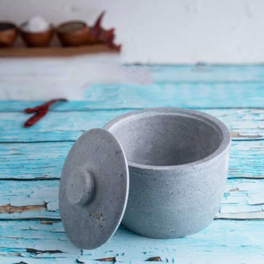 Soapstone Kitchen Storage Containers (Curd Setter-Spice Storage) Extra Large