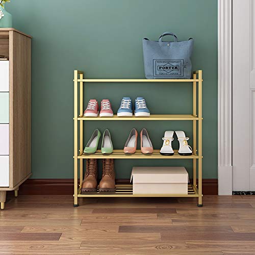 Simple Shoe Rack Into The Door Simple Iron Slippers to Collect The Shelf Rack Home Multi-Layer Shoes Shelf Shoe Cabinet (Size : Three Floors) ()