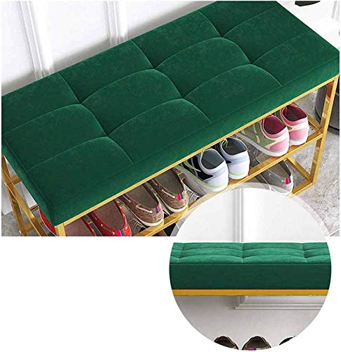 Shoe Rack Shoe Bench Shoe Shoe 3 Layer Tissue Storage Station to The Inlet of The Metal Frame of The Seat Cushion Foam for Living Corridors (Color : Argento) (Argento)