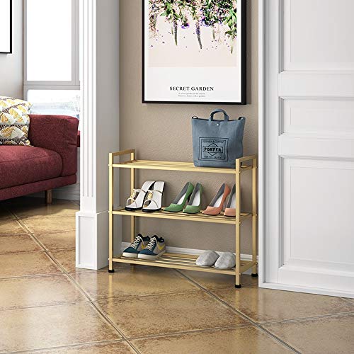 Simple Shoe Rack Into The Door Simple Iron Slippers to Collect The Shelf Rack Home Multi-Layer Shoes Shelf Shoe Cabinet (Size : Three Floors) ()
