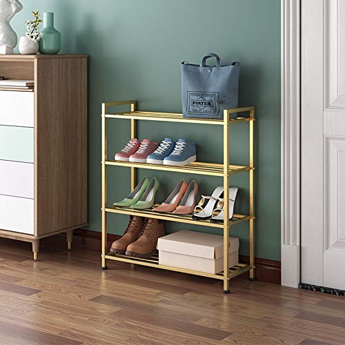 Simple Shoe Rack Into The Door Simple Iron Slippers to Collect The Shelf Rack Home Multi-Layer Shoes Shelf Shoe Cabinet (Size : Three Floors) ()