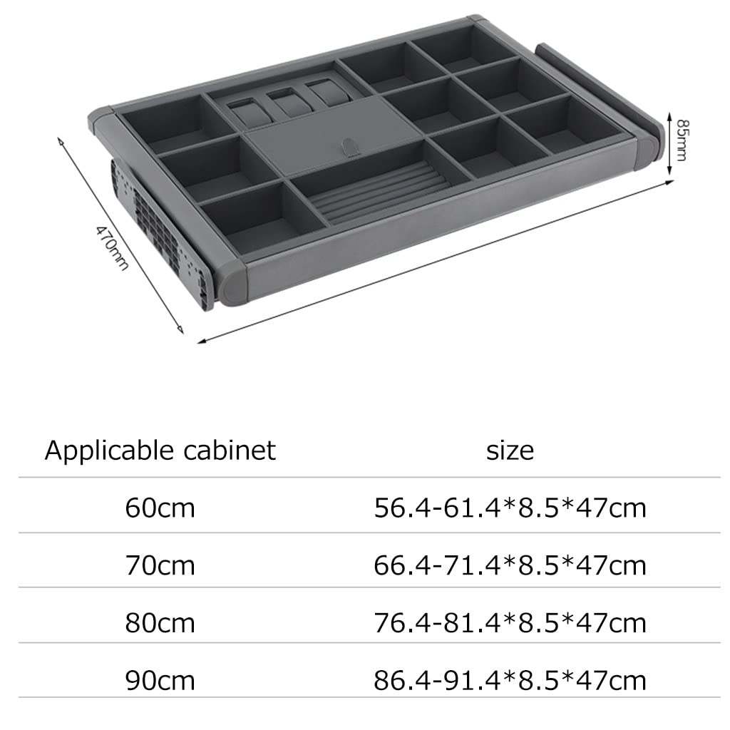 3FLQOOPP Women's Jewelry Box in Wardrobe, Cloakroom Sliding Drawers Organizer, Men's Belts, Ties, Watch Storage Boxes, for Men,Ladies