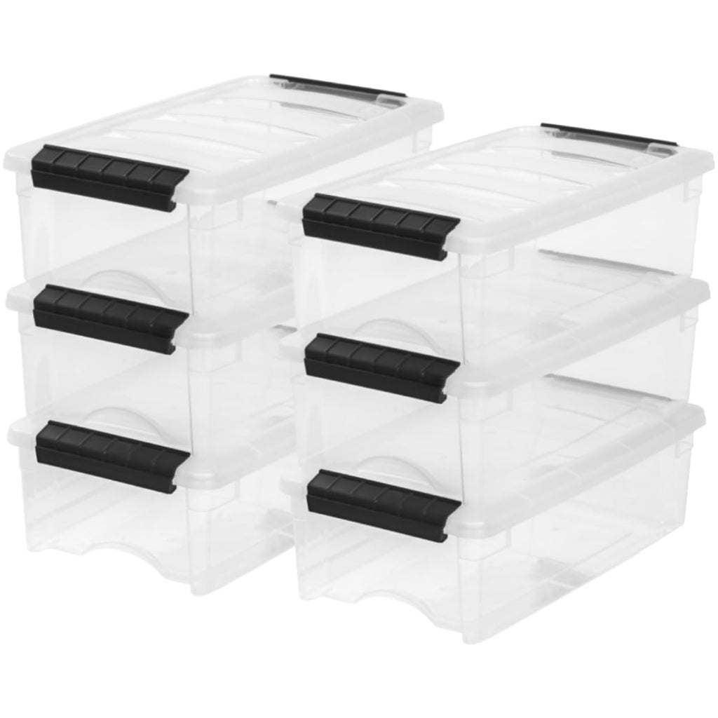 IRIS USA Stackable Plastic Storage Bins with Lids, Made in USA - Organizing Solution, Latches, Durable Nestable Containers, Secure Pull Handle