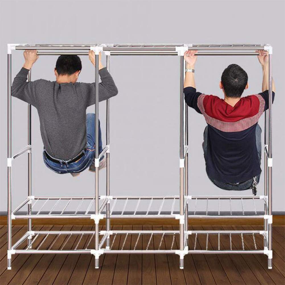 Wardrobe Closet Portable Waterproof Clothes Closet Steel Pipe Wardrobe Storage Extra Strong & Durable Wardrobe Fabric Cabinet Storage Shelf Green_49x17x66in
