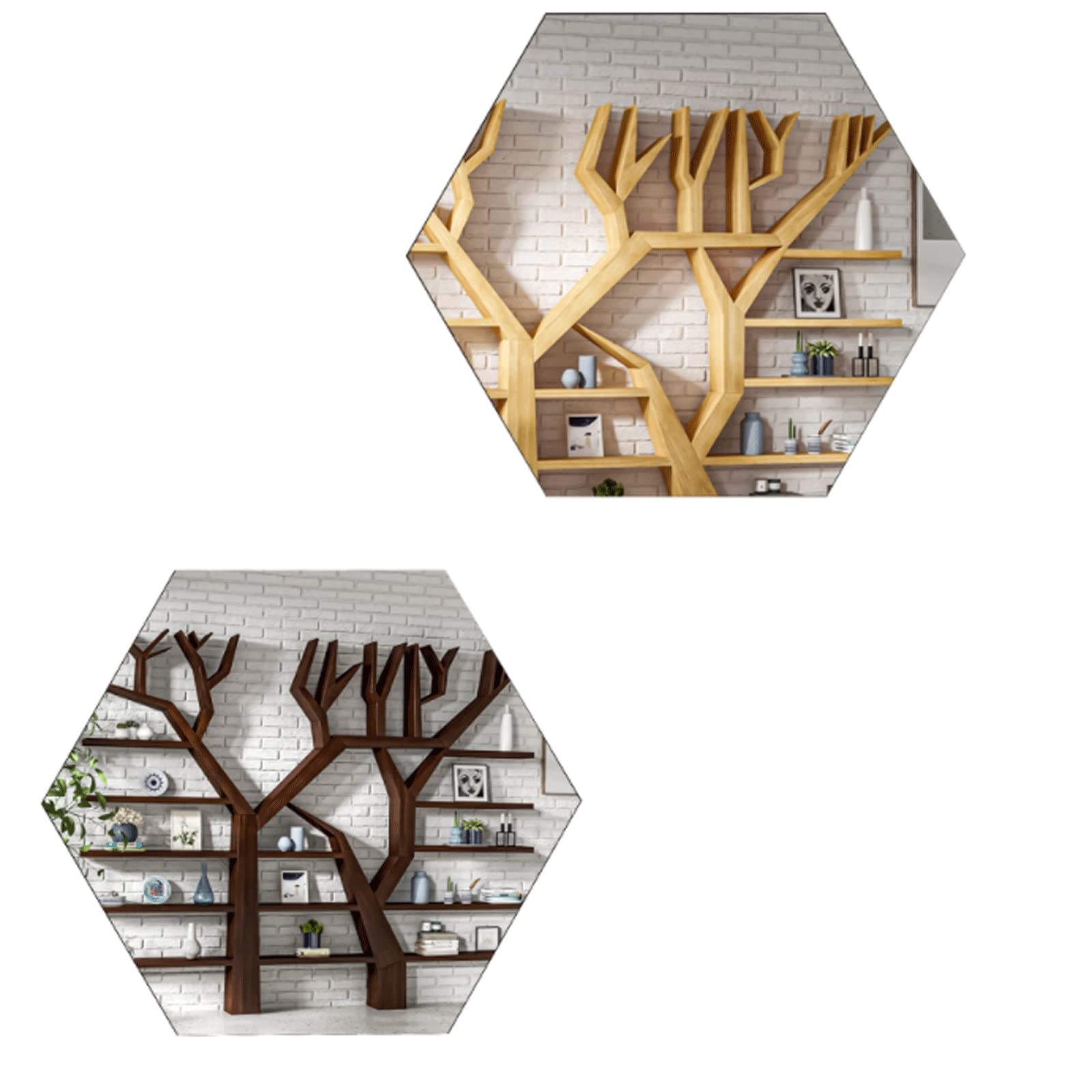 KIZQYN Bookcase Tree-Shaped Bookshelf Wall Display Floor-to-Ceiling Creative Multi-Layer Shelf Assembly Bookcase Bookshelf