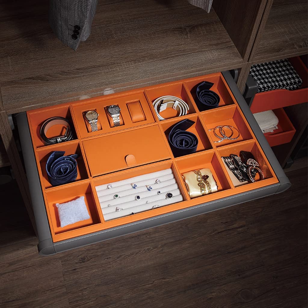 3FLQOOPP Women's Jewelry Box in Wardrobe, Cloakroom Sliding Drawers Organizer, Men's Belts, Ties, Watch Storage Boxes, for Men,Ladies