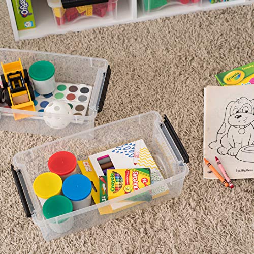 IRIS USA Stackable Plastic Storage Bins with Lids, Made in USA - Organizing Solution, Latches, Durable Nestable Containers, Secure Pull Handle