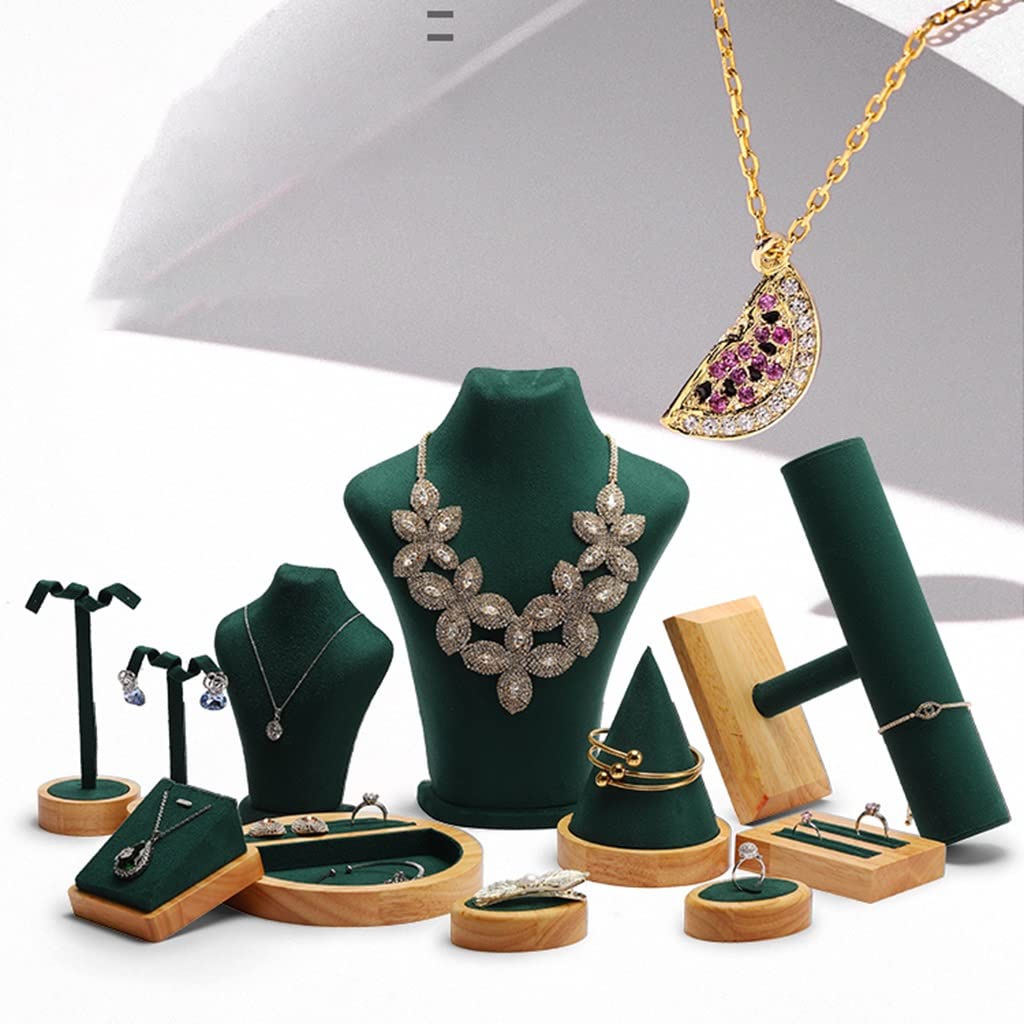 Round Rotating Earring Rack, 13 pcs Stackable Jewelry Organizer Trays,Velvet Jewelry Display Trays, Storage for Ring Necklace Bracelet Bracelet