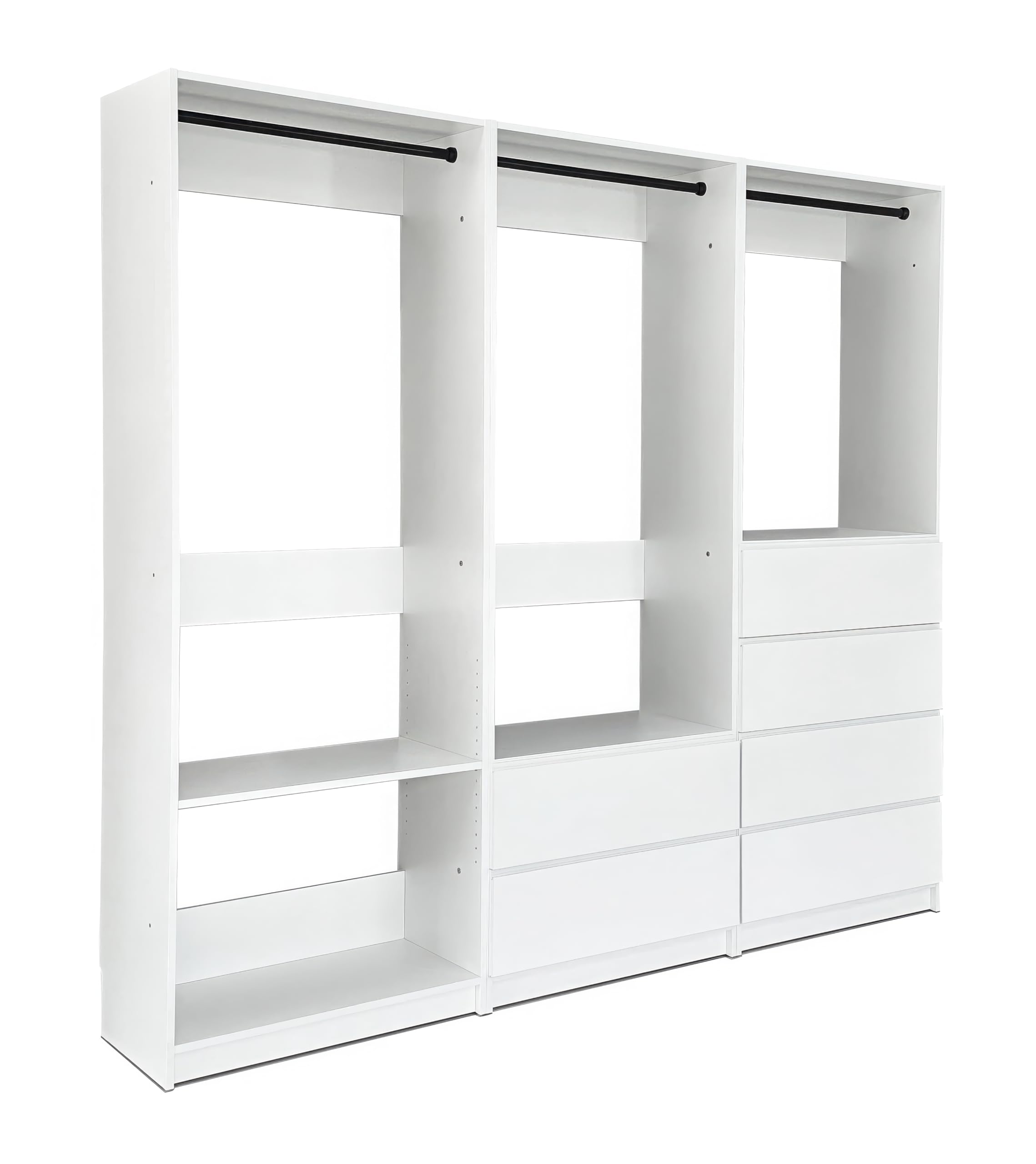 White Freestanding Walk in Wood Closet System HT550