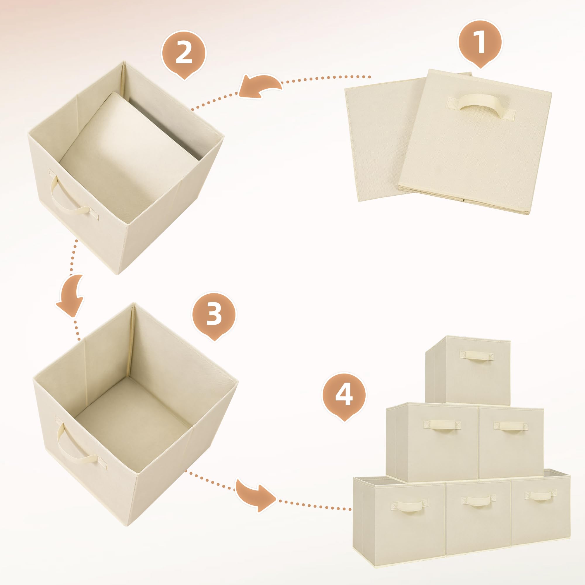 STORAGE MANIAC Storage Cubes, Collapsible Fabric Shelf Bins