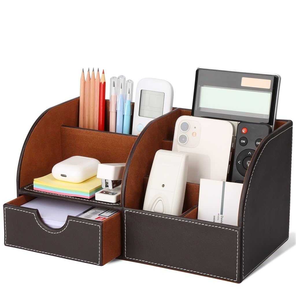 GFHSKRPL Large Office Desk Organizer Set Pen Holder Rectangle Tissue Box File Rack Document Tray Memo Case Ashtray