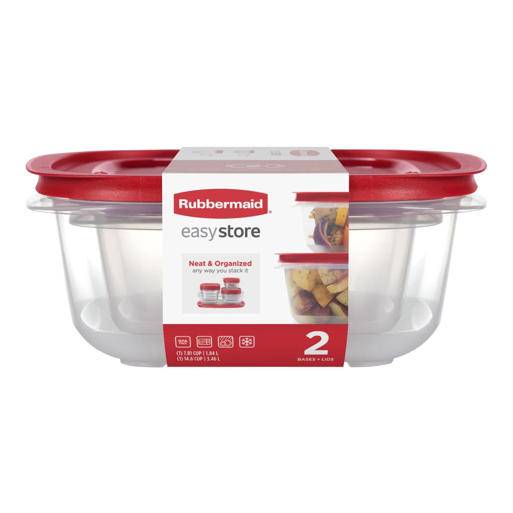 Rubbermaid EasyStore Rectangle and Square Containers, 22-Piece Set, Food Storage Containers with Lids
