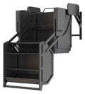 2-Tier Pull Down Kitchen Shelf Organizer, Heavy-Duty Dish Rack for Upper Cabinets, 20kg Capacity, Space-Saving Storage Solution for Home Bar & Pantry (46.2x48.5x48.7cm)