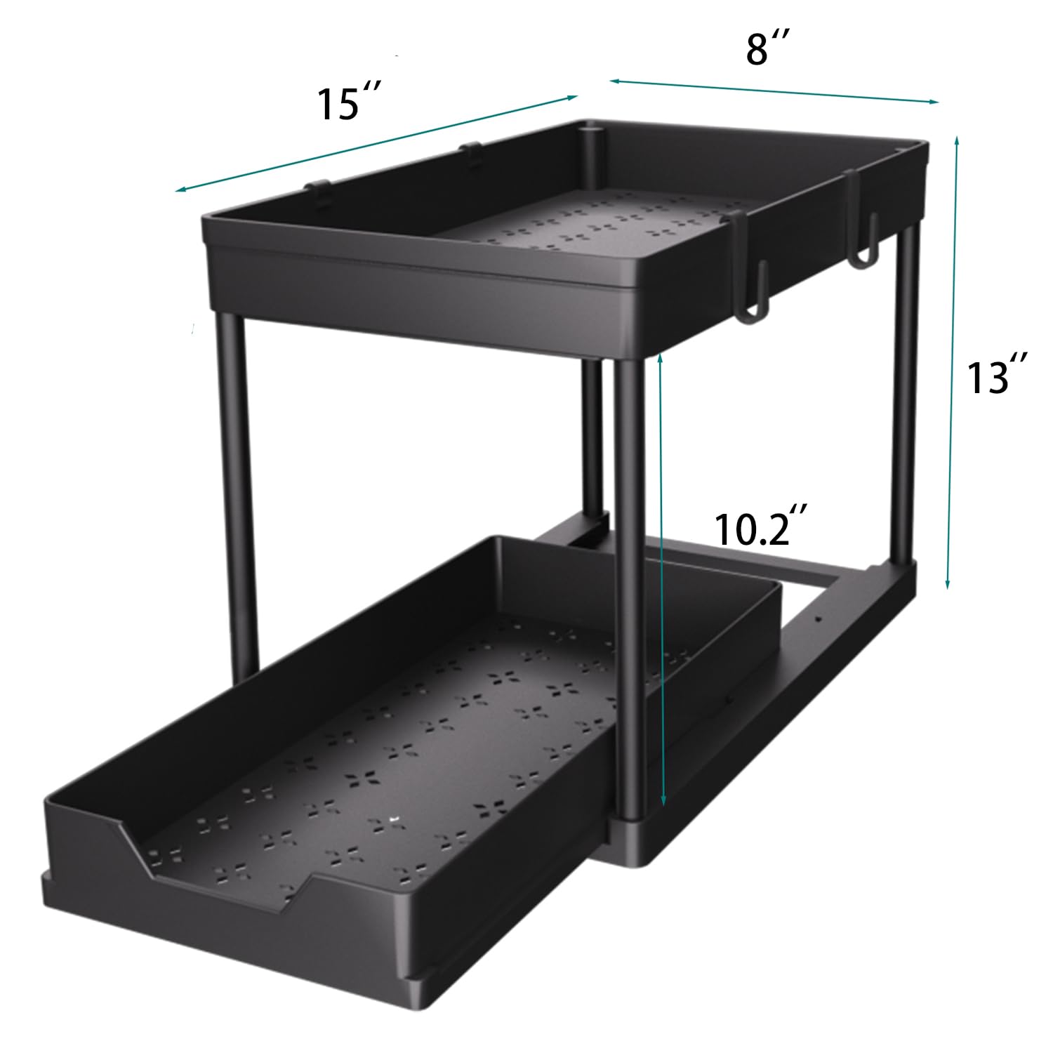DEKAVA Under Sink Organizer 2 Pack，Bathroom Cabinet Organizer，2 Tier Sliding Cabinet Basket Organizer Drawer, Multi-Purpose Bath Collection Baskets for Bathroom