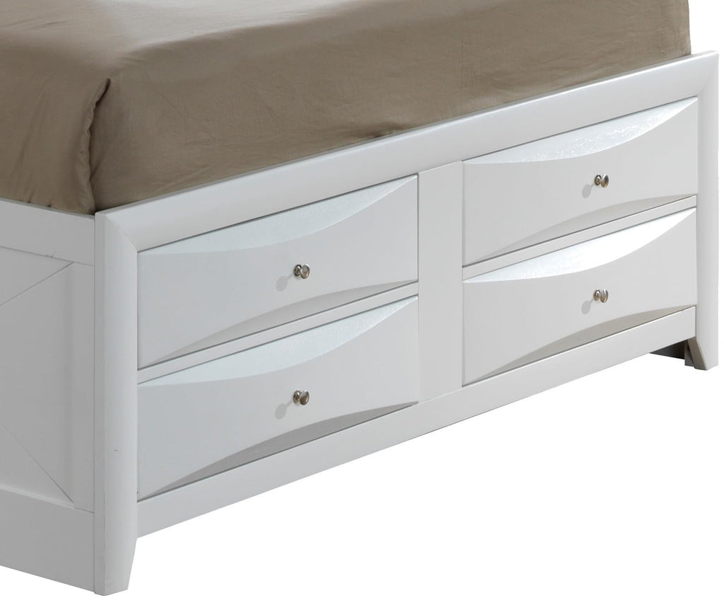 Geelife Contemporary Queen Storage Bed with Under-Bed Storage, White