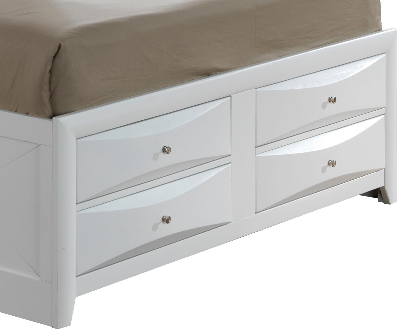 Geelife Contemporary Queen Storage Bed with Under-Bed Storage, White