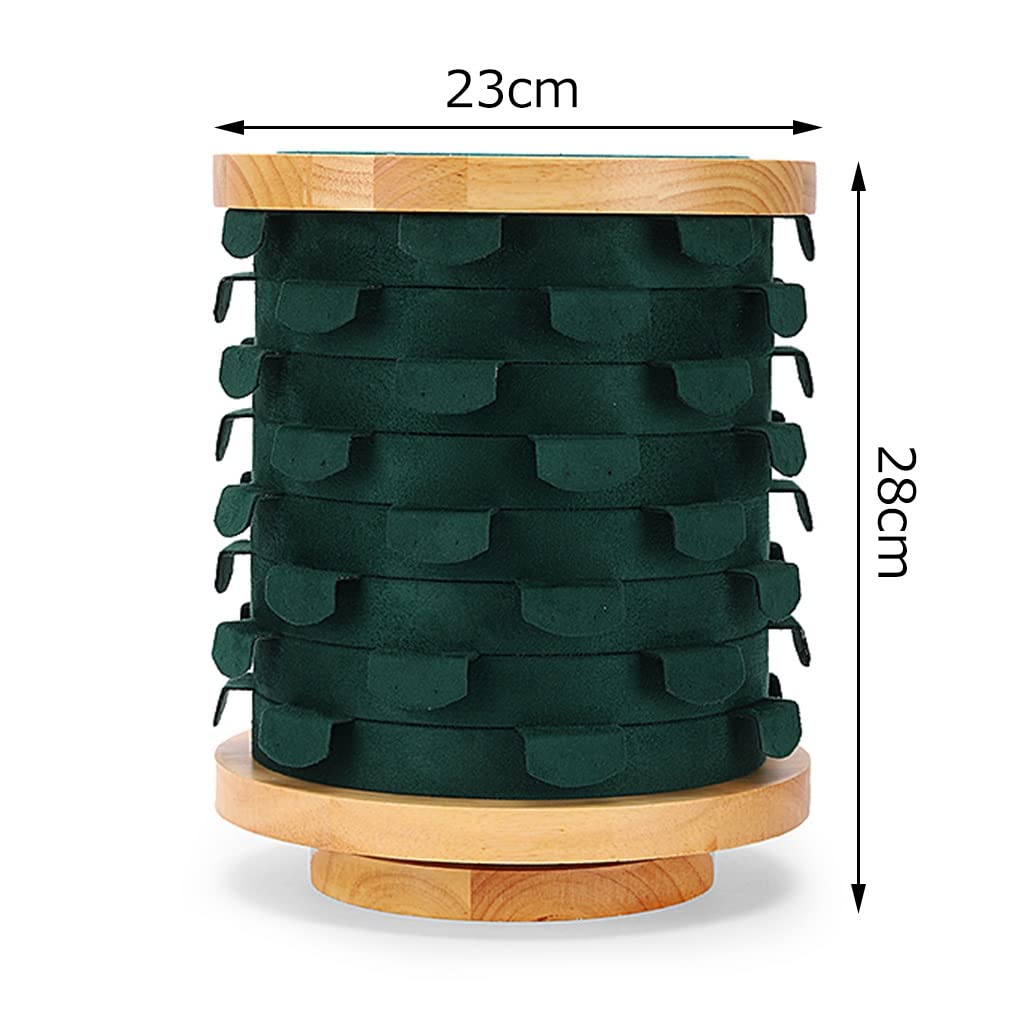 Round Rotating Earring Rack, 13 pcs Stackable Jewelry Organizer Trays,Velvet Jewelry Display Trays, Storage for Ring Necklace Bracelet Bracelet