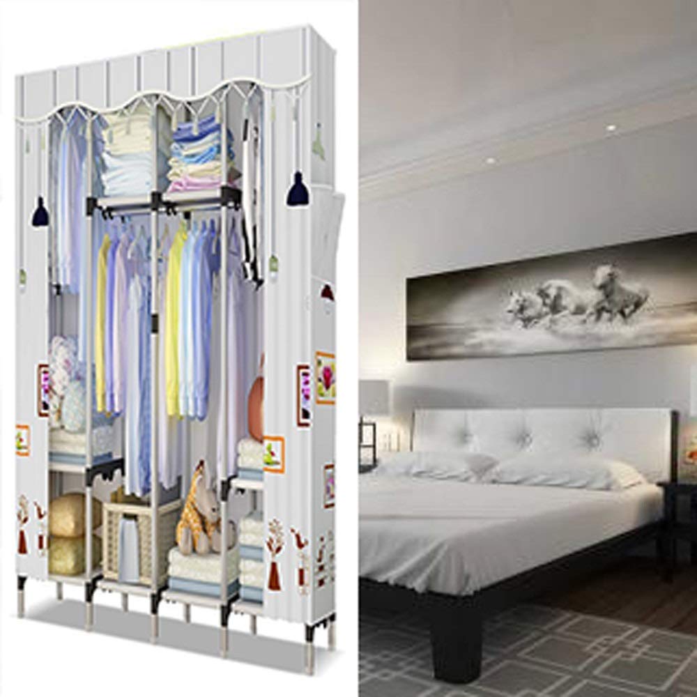 WGTYOA Wardrobe Simple Economical Assembly Bedroom Cabinet Storage Children's Space