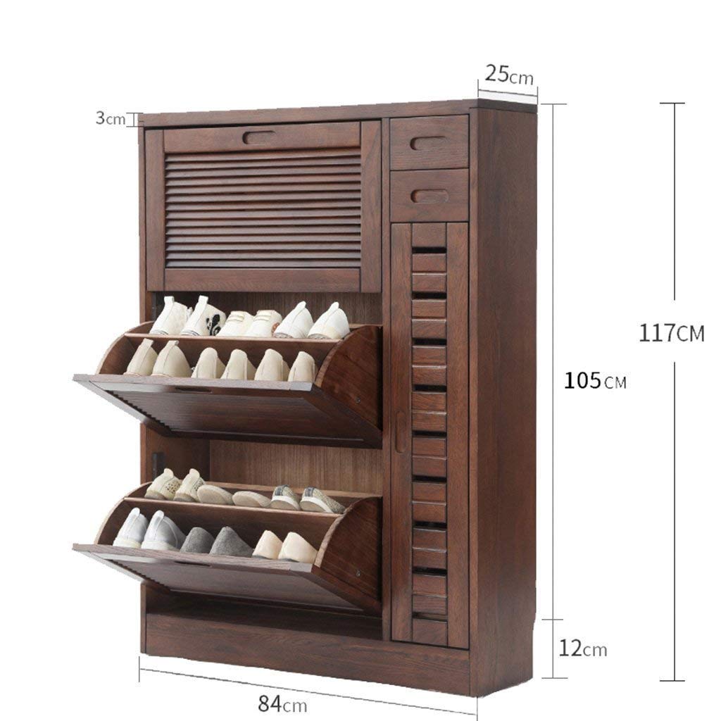 EAGLCQA Shoe Racks Solid Wood Storage Shoe Rack Simple Modern Hall Cabinet Entrance Cabinet Shoe Cabinet Breathable Shoebox (Color : Walnut Color Size : 2 Layers) Size:2 Layers Colour:Wood Color