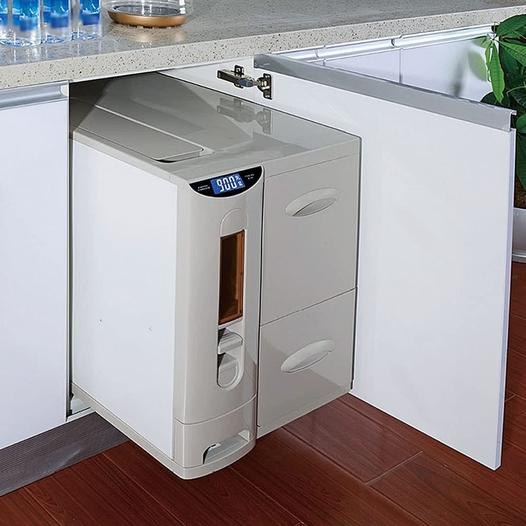 YIORYO Rice Dispenser, Multifunctional High-Capacity Kitchen Rice Flour Box, Embedded Rice Storage Container, Sealed Kitchen Food Container Cereal Dispensor