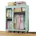 Wardrobe Closet Portable Waterproof Clothes Closet Steel Pipe Wardrobe Storage Extra Strong & Durable Wardrobe Fabric Cabinet Storage Shelf Green_49x17x66in