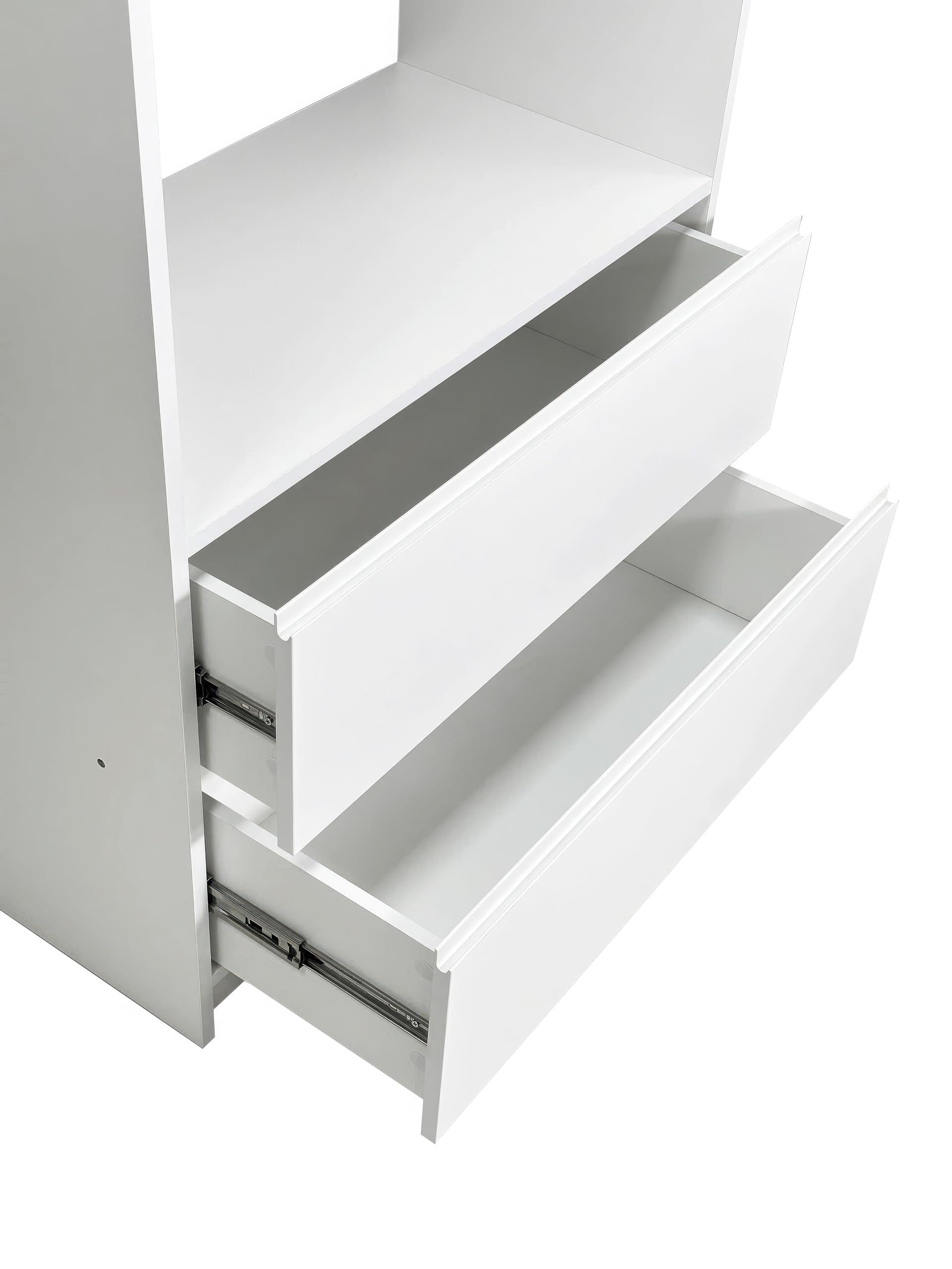 White Freestanding Walk in Wood Closet System HT550