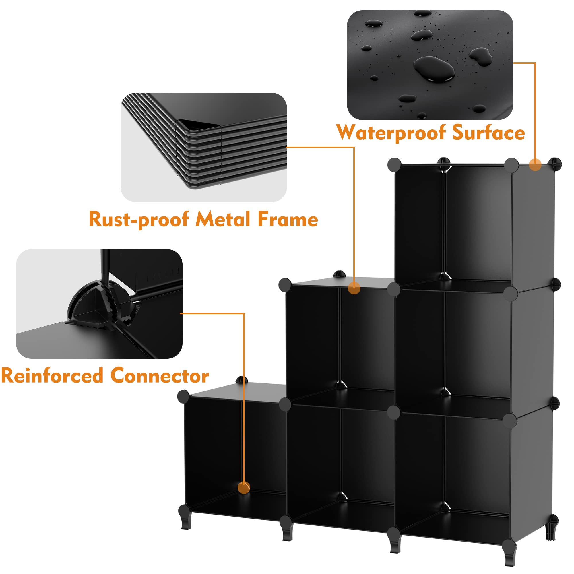HOMIDEC Closet Organizers and Storage, 9 Cube Storage Organizer, Black