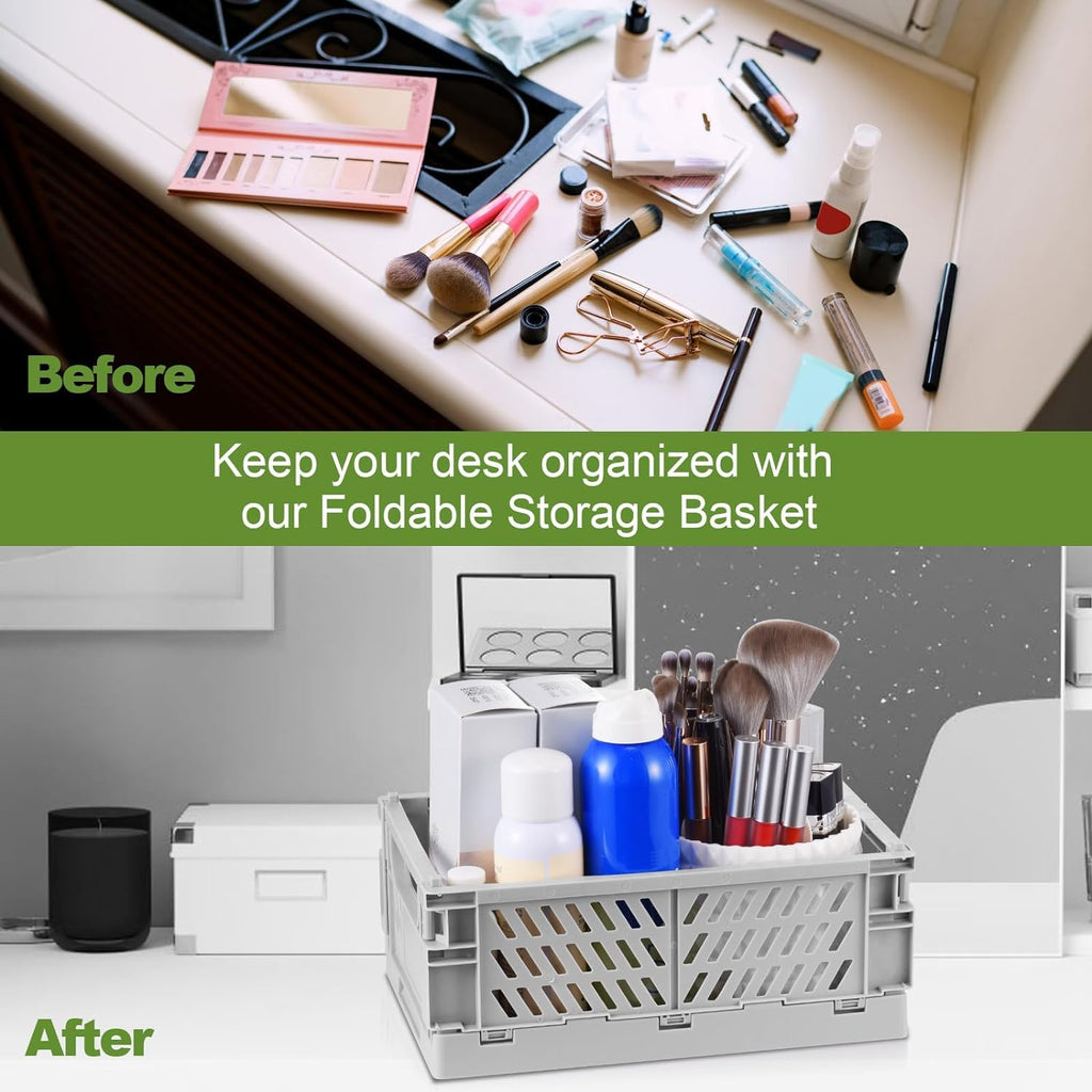 HUUSMOT Collapsible Small Plastic Storage Baskets