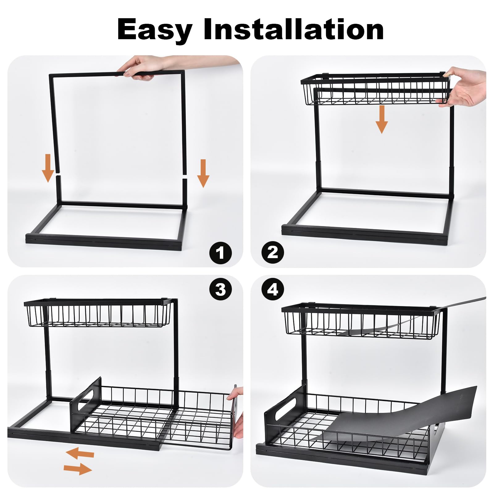REALINN Metal Under Sink Organizer Shelf