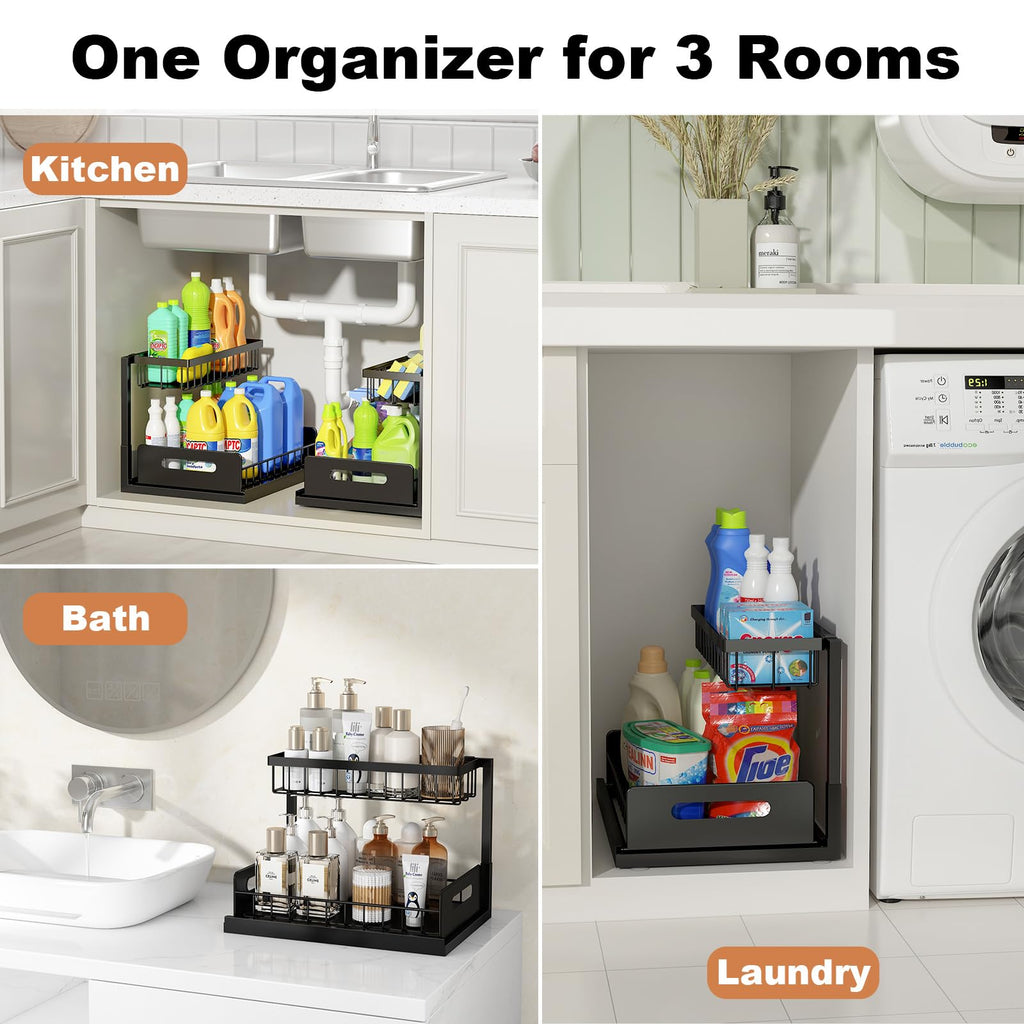 REALINN Metal Under Sink Organizer Shelf
