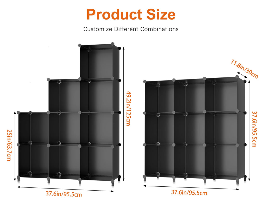 HOMIDEC Closet Organizers and Storage, 9 Cube Storage Organizer, Black