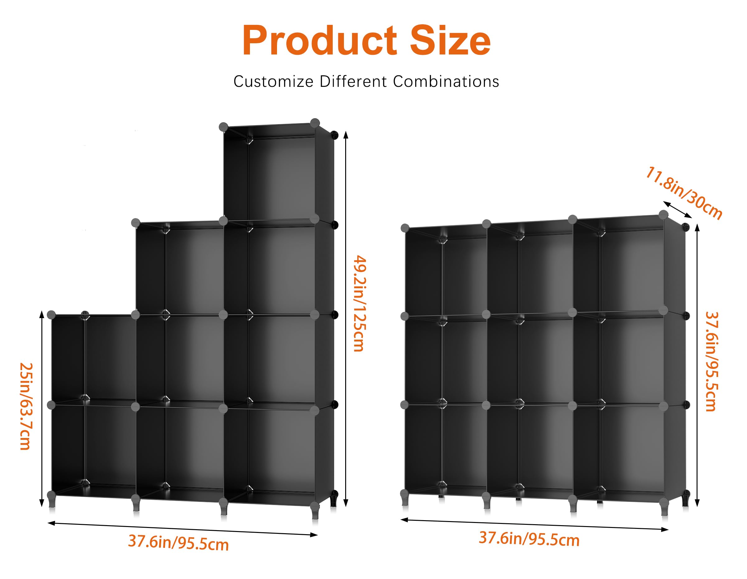HOMIDEC Closet Organizers and Storage, 9 Cube Storage Organizer, Black