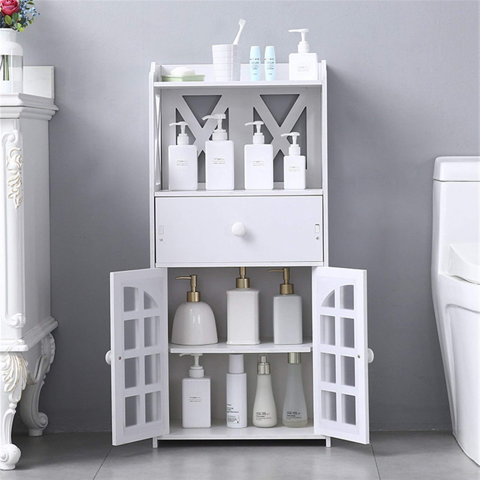 Floor Standing Bathroom Cabinet Storage Home Furniture Washbasin Shower Corner Shelf Rack for Plants Sundries Storage Organizer
