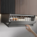 ZXFNVXC Pull Down Cabinet Organizer, Retractable Large Capacity Storage Shelf, Aluminum Storage Shelf, for Coffee Cabinet Pantry Kitchen Closet, Black,Black-80cm/31.5in