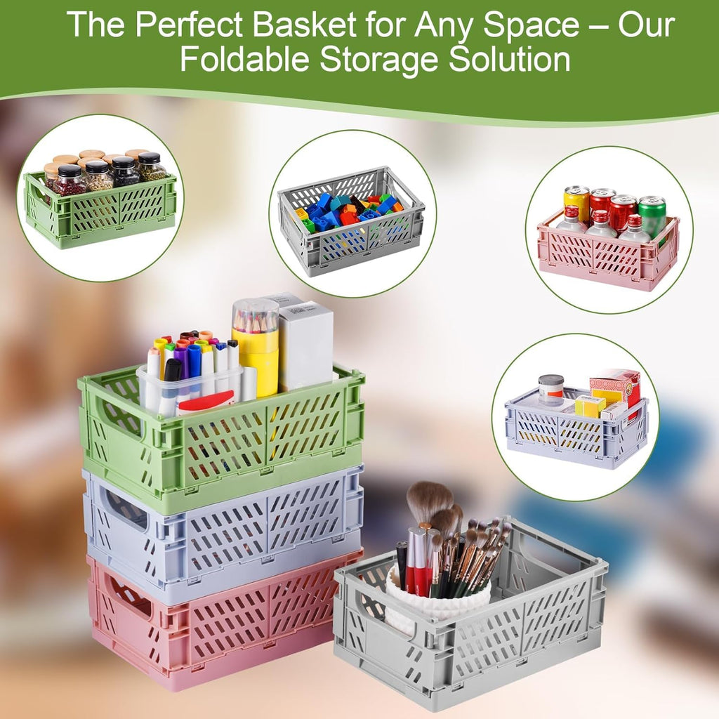 HUUSMOT Collapsible Small Plastic Storage Baskets