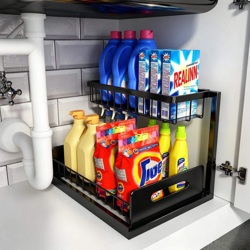 REALINN Metal Under Sink Organizer Shelf