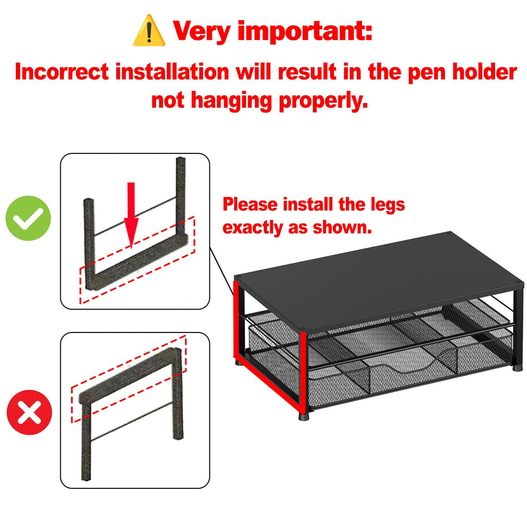 OPNICE Desk Organizer and Accessories, Computer Monitor Stand Riser with Drawer and 2 Pen Holders, Laptop Stand, Office Desk Accessories for Office Supplies